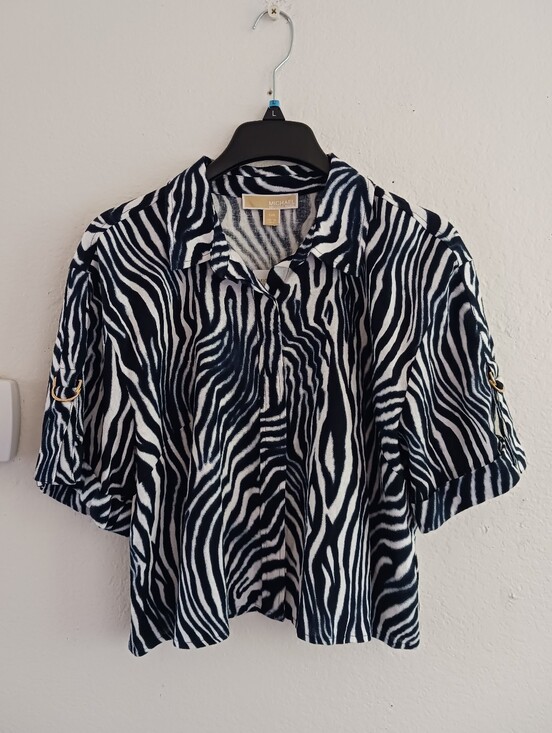 MICHAEL Michael Kors Tops - MICHAEL Michael Kors Zebra STRIPE Button-Down Shirt